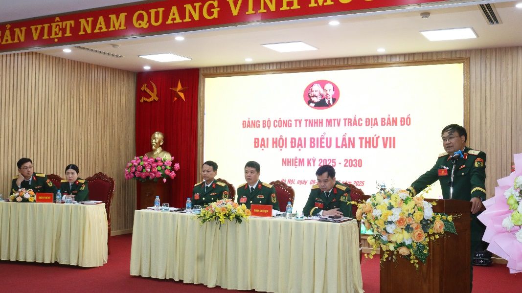 Read more about the article TỔ CHỨC THÀNH CÔNG ĐẠI HỘI ĐẠI BIỂU ĐẢNG BỘ CÔNG TY TNHH MTV TRẮC ĐỊA BẢN ĐỒ LẦN THỨ VII NHIỆM KỲ 2025-2030